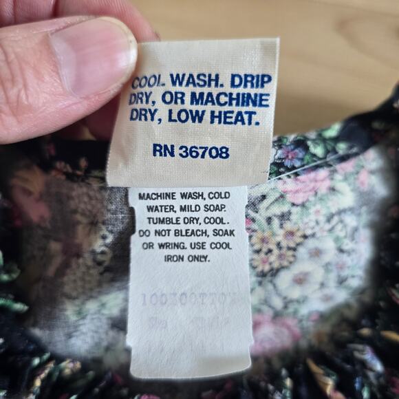 Vintage Kole Kole Girls Hawaiian Black Dress Floral & Fruit Print Size 2T USA - Picture 6 of 8